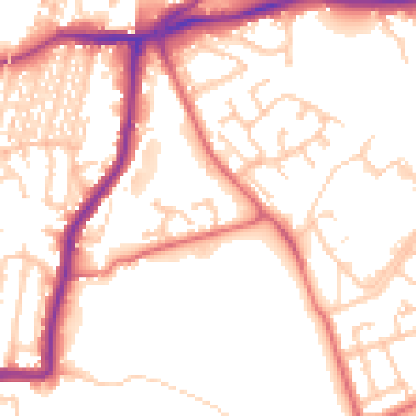 Daytime road noise heatmap for NE3 1RH