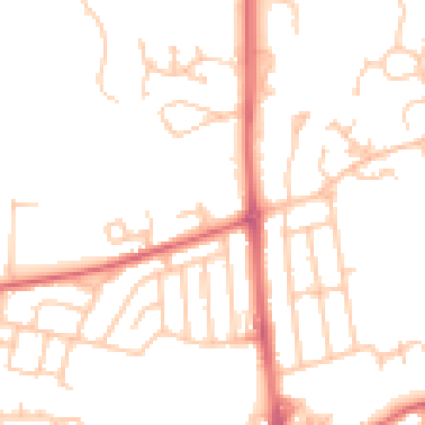 Daytime road noise heatmap for NE3 2NZ