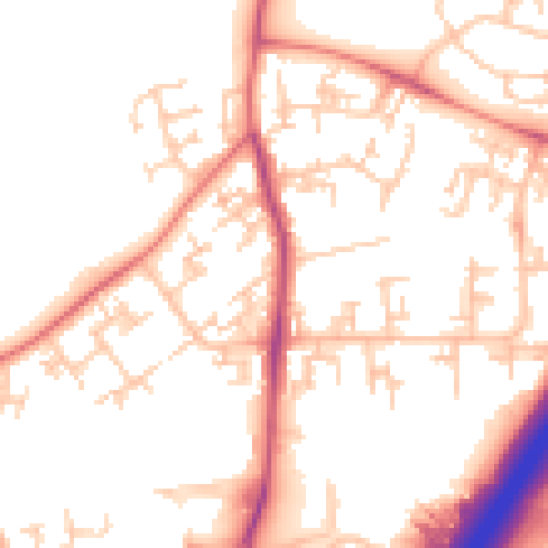 Daytime road noise heatmap for NE3 2UE