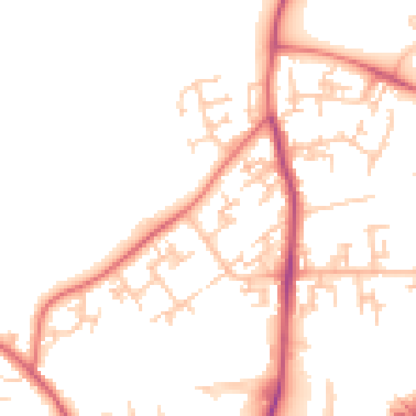 Daytime road noise heatmap for NE3 2UJ