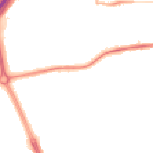Night-time road noise heatmap for NE3 3EH