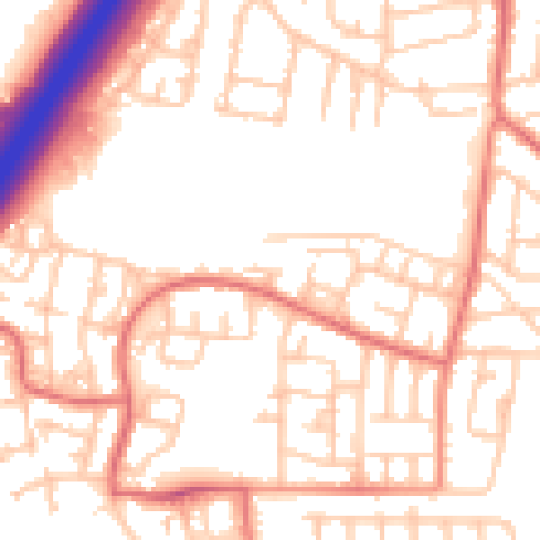 Daytime road noise heatmap for NE3 3JY