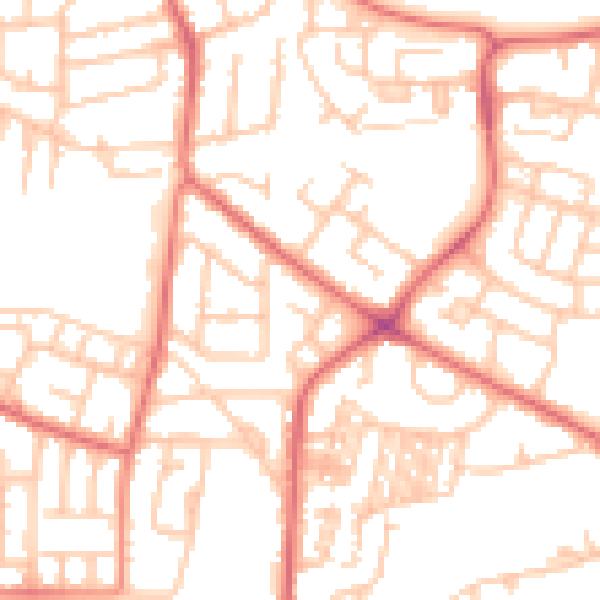 Daytime road noise heatmap for NE3 3PR