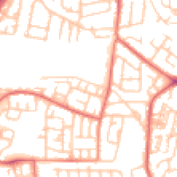 Daytime road noise heatmap for NE3 3SN