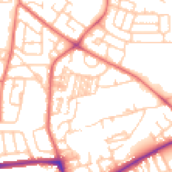 Daytime road noise heatmap for NE3 3XD