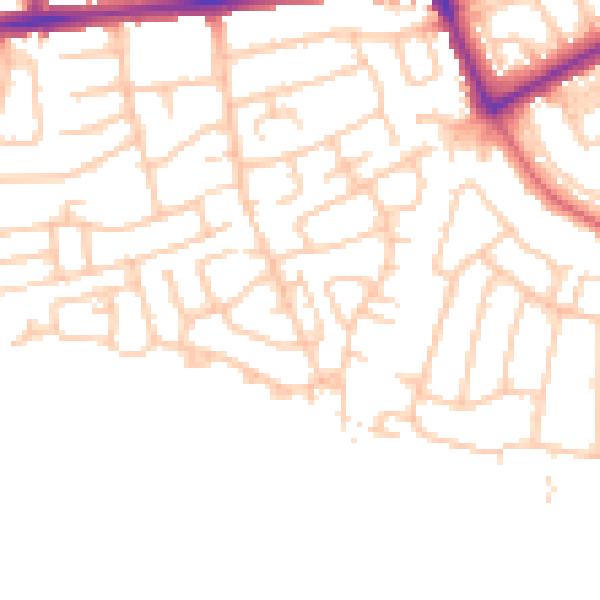 Daytime road noise heatmap for NE3 4TS