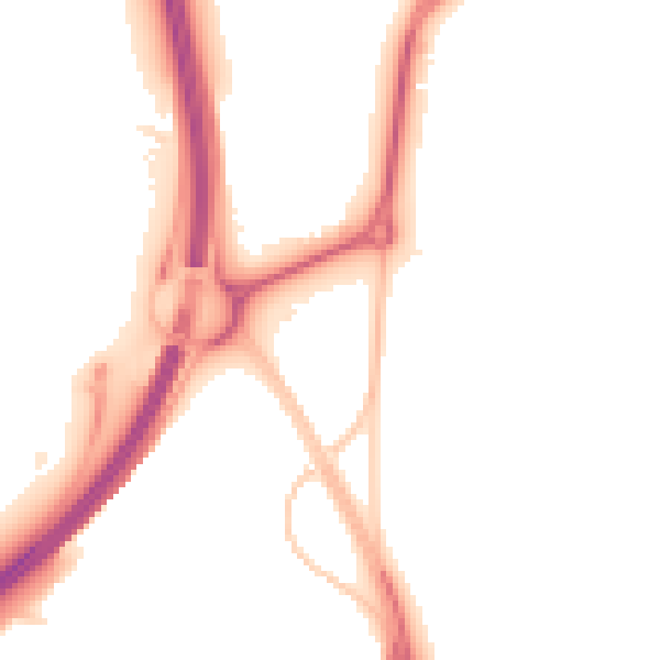 Night-time road noise heatmap for NE3 5HD