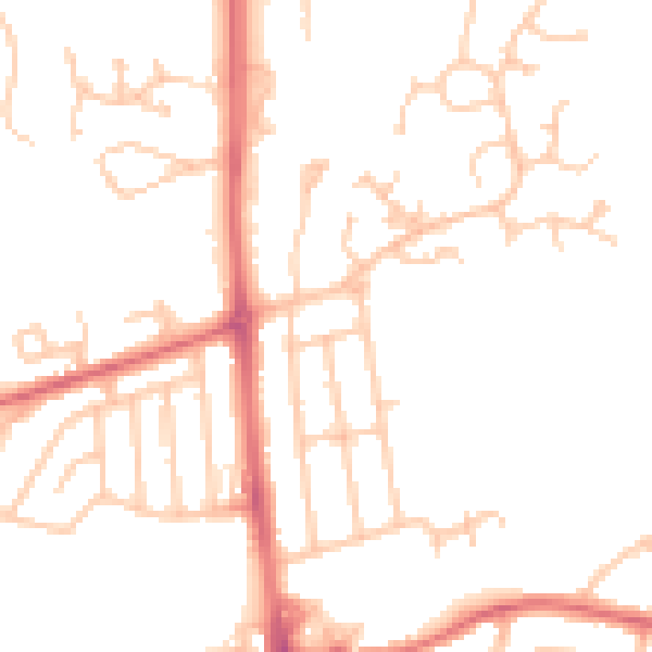 Daytime road noise heatmap for NE3 5LA