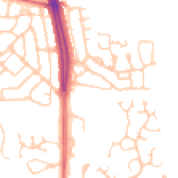 Daytime road noise heatmap for NE3 5QB
