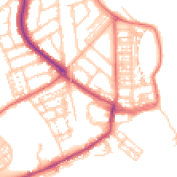Daytime road noise heatmap for NE30 4RH