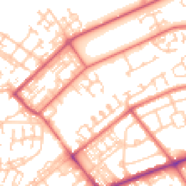 Daytime road noise heatmap for NE31 1AQ