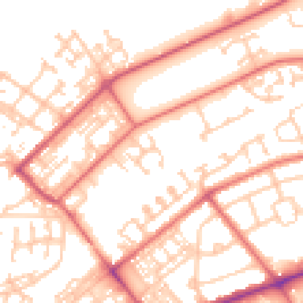 Daytime road noise heatmap for NE31 1AR