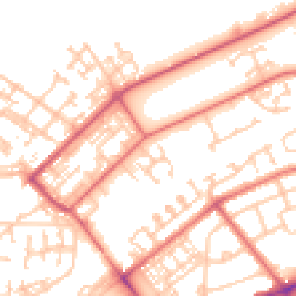 Daytime road noise heatmap for NE31 1AS