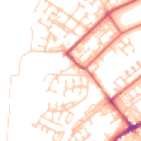 Daytime road noise heatmap for NE31 1AU