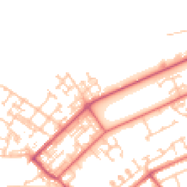 Daytime road noise heatmap for NE31 1AW