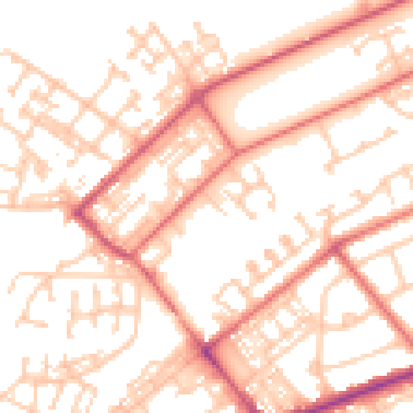 Daytime road noise heatmap for NE31 1BJ