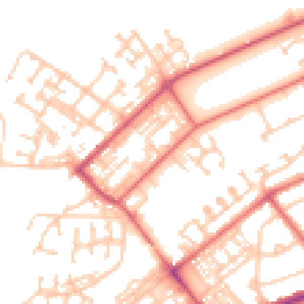 Daytime road noise heatmap for NE31 1BP