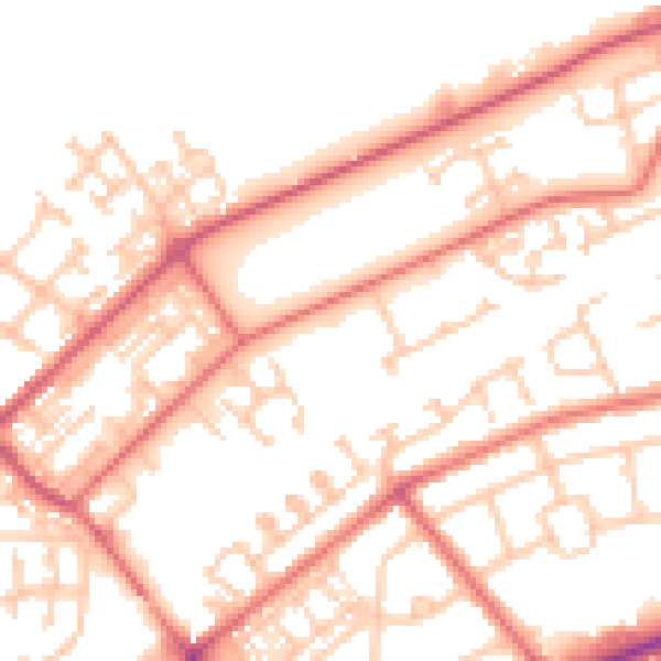 Daytime road noise heatmap for NE31 1BQ