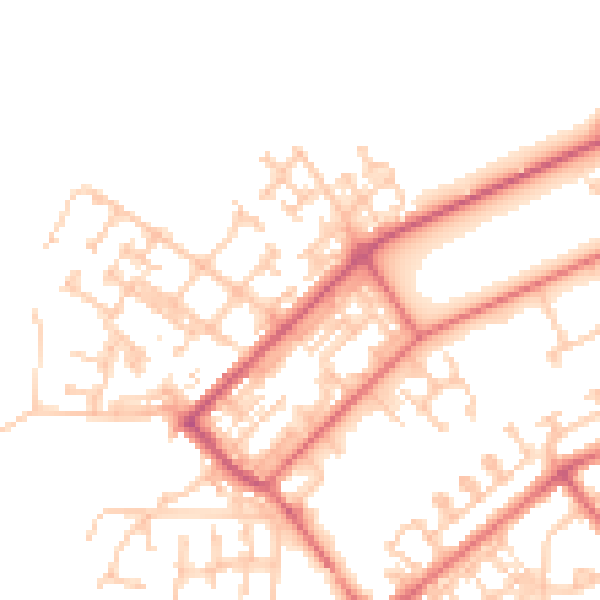 Daytime road noise heatmap for NE31 1BT