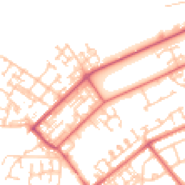 Daytime road noise heatmap for NE31 1BY