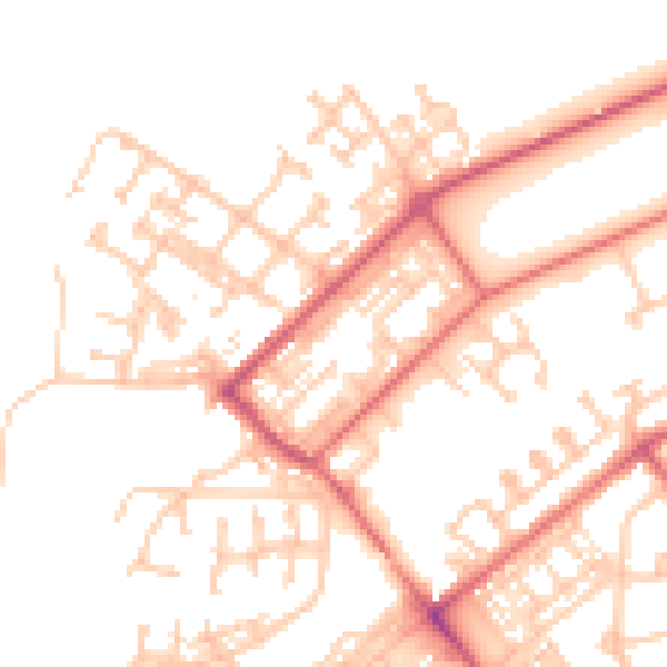 Daytime road noise heatmap for NE31 1DF