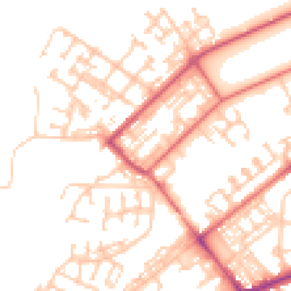 Daytime road noise heatmap for NE31 1DJ