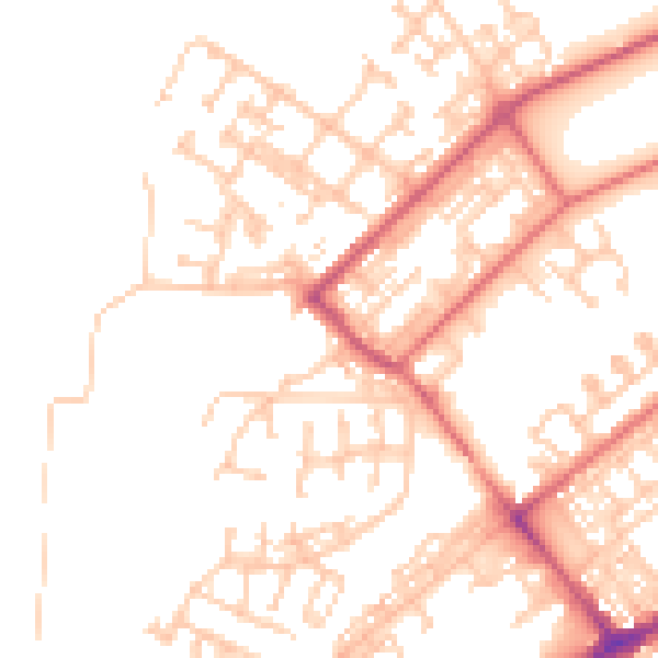 Daytime road noise heatmap for NE31 1DL