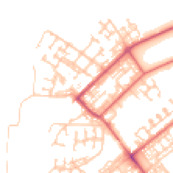 Daytime road noise heatmap for NE31 1DN