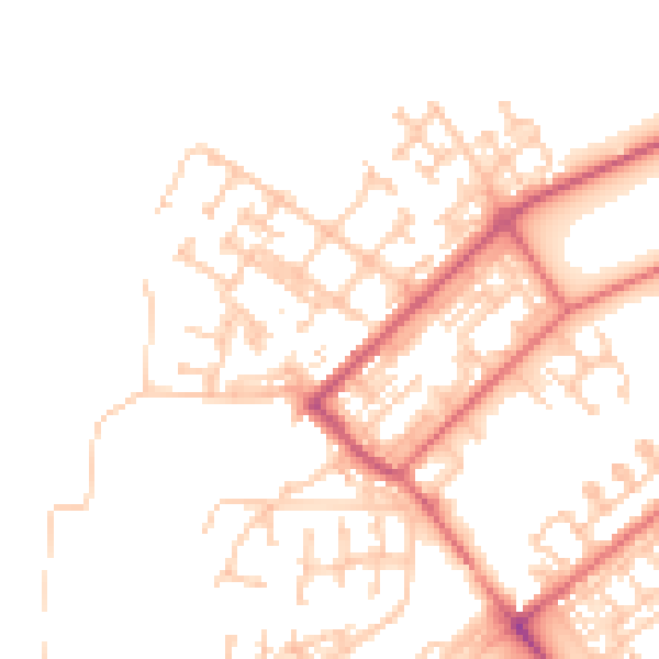 Daytime road noise heatmap for NE31 1DR