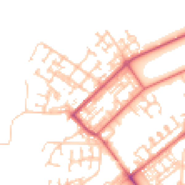 Daytime road noise heatmap for NE31 1DW