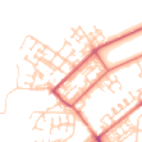 Daytime road noise heatmap for NE31 1EG