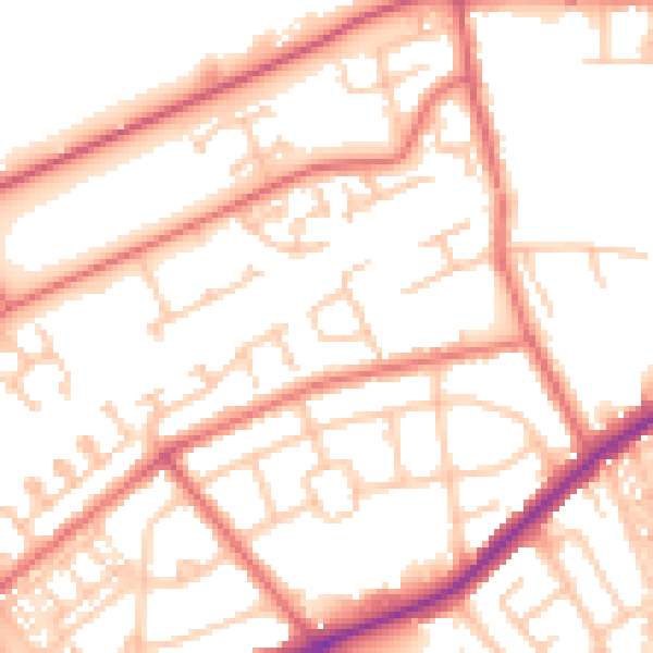 Daytime road noise heatmap for NE31 1HW