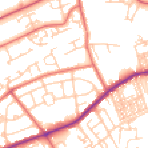 Daytime road noise heatmap for NE31 1JJ