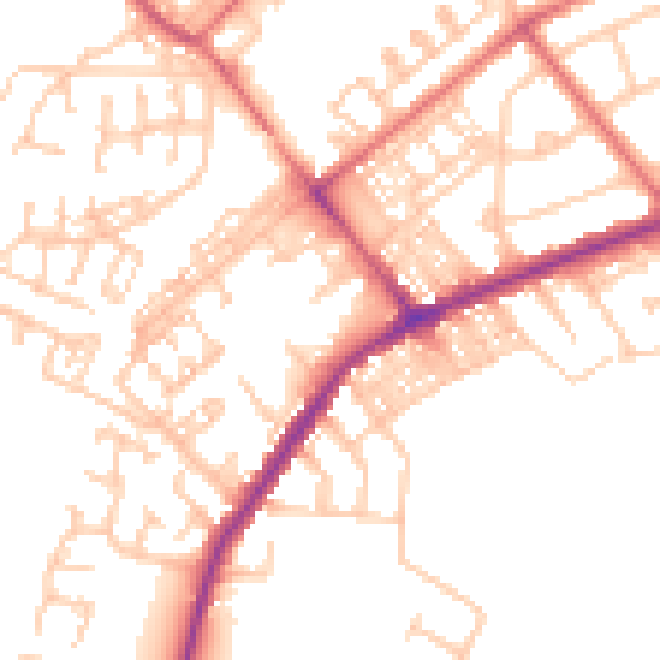 Daytime road noise heatmap for NE31 1LQ