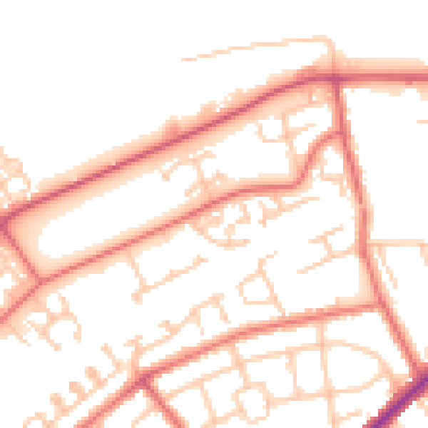 Daytime road noise heatmap for NE31 1TG