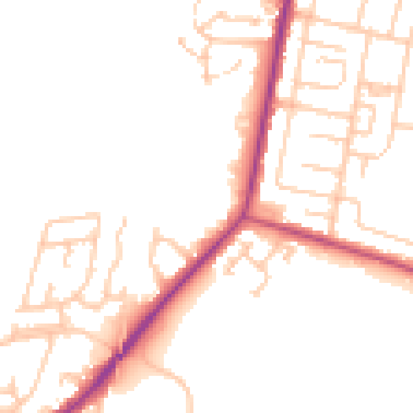 Daytime road noise heatmap for NE31 1UE