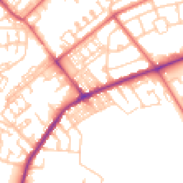 Daytime road noise heatmap for NE31 1XQ