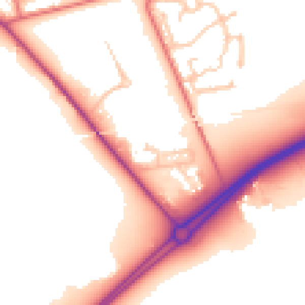 Daytime road noise heatmap for NE31 2EQ