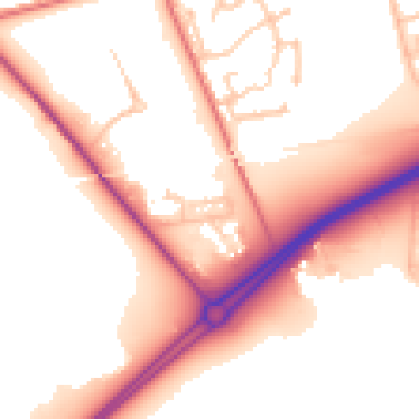 Daytime road noise heatmap for NE31 2ES