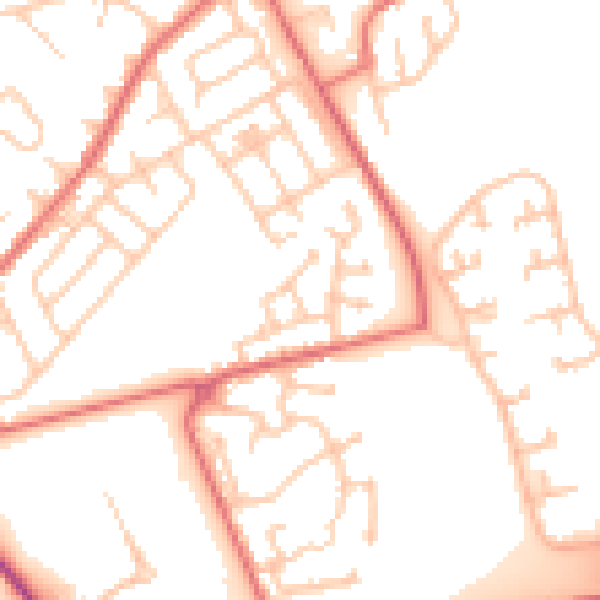 Daytime road noise heatmap for NE31 2GB