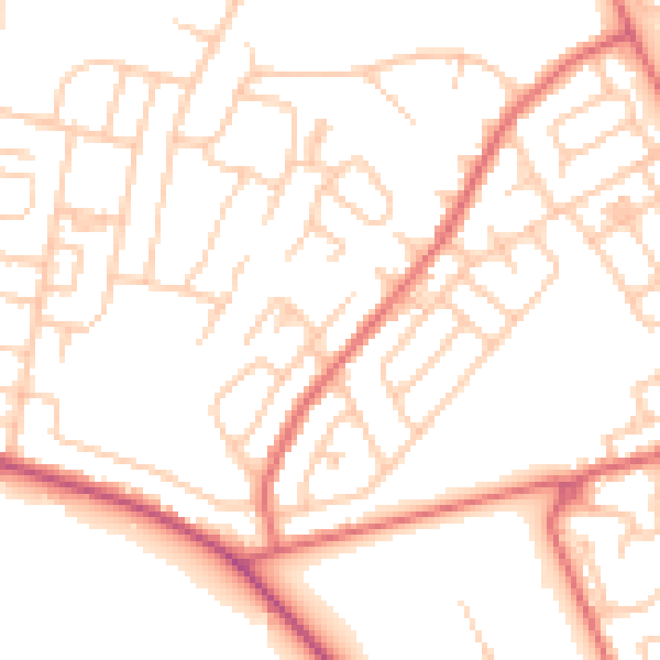 Daytime road noise heatmap for NE31 2HU