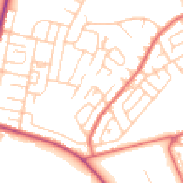 Daytime road noise heatmap for NE31 2HY