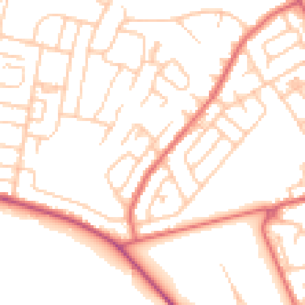 Daytime road noise heatmap for NE31 2HZ