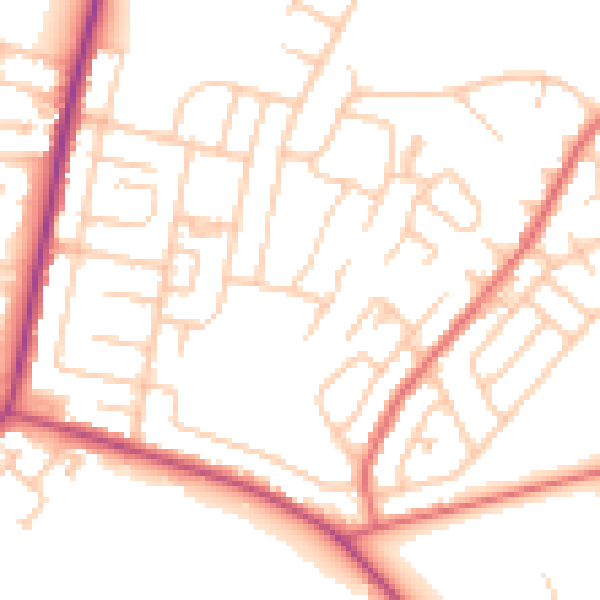 Daytime road noise heatmap for NE31 2PQ