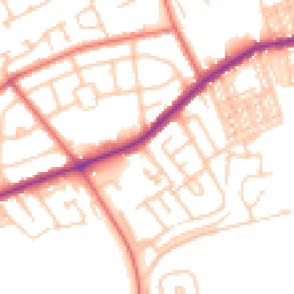 Daytime road noise heatmap for NE31 2YN