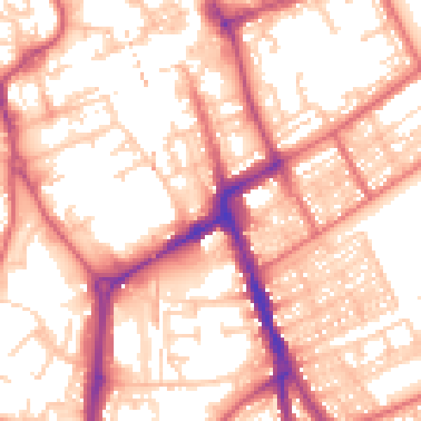 Daytime road noise heatmap for NE33 1AF