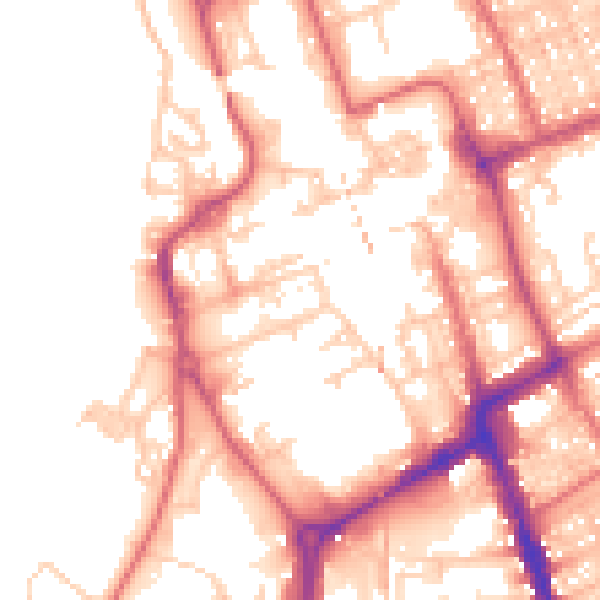 Daytime road noise heatmap for NE33 1AN