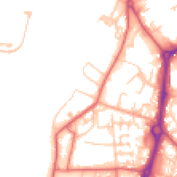 Daytime road noise heatmap for NE33 1AY