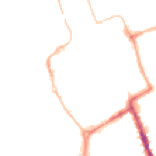 Night-time road noise heatmap for NE33 1AZ
