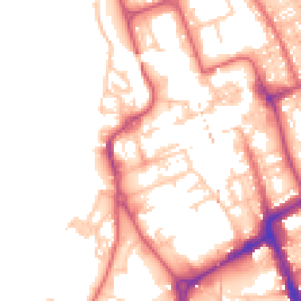Daytime road noise heatmap for NE33 1BW